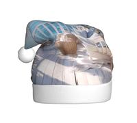 DLXW Beautiful Coastal Balcony Prints Christmas Hat for Adult Festive Celebrations as a Gift for Men and Women