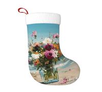 DLXW Bouquet of flowers on the beach Prints Christmas Decorative Stocking Socks Soft, lightweight, with a good tactile sensation for Halloween and New Year