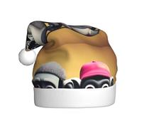 DLXW Cute Couple Monkey Prints Christmas Hat for Adult Festive Celebrations as a Gift for Men and Women