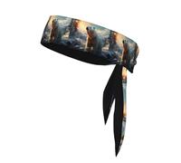 Dlxw Double-Sided Sports Headband - Sweat-Absorbing & Breathable, Suitable for Running, Yoga, Basketball, Unisex, 95% Polyester 5% Spandex Polar Bear in Winter