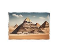 DLXW Egyptian Pyramid in Desert Printed Placemats Set of 6 - Washable Polyester Fiber Placemats for Dining, Kitchen, Hotel, Home, and Banquet Decorations