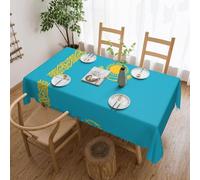 DLXW Flag of Kazakhstan Rectangular Waterproof Polyester Tablecloth 54x72in