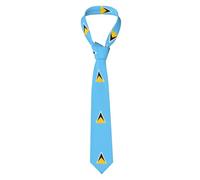 DLXW Flag of saint lucia printed tie men's business formal tie