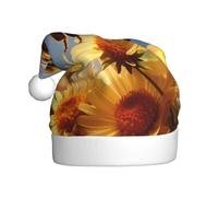 DLXW flying bees daisy honey Prints Christmas Hat for Adult Festive Celebrations as a Gift for Men and Women
