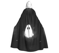 DLXW Ghost's Gaze Prints Halloween Adult Hooded Cape Cloak for wear during Halloween, role-playing