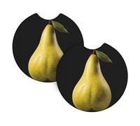DLXW Golden Big Duck pear Printed Car Coaster Set of 2 Waterproof, Quick Drying, Odorless for Most Cars, Trucks, SUVs