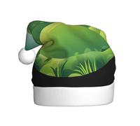 DLXW Green hills in a circle Prints Christmas Hat for Adult Festive Celebrations as a Gift for Men and Women