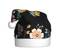DLXW Hazy floral feeling Prints Christmas Hat for Adult Festive Celebrations as a Gift for Men and Women