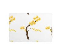 DLXW Honeycomb on a Branch Printed Placemats Set of 6 - Washable Polyester Fiber Placemats for Dining, Kitchen, Hotel, Home, and Banquet Decorations