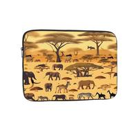 Dlxw Laptop Inner Bag, Fashion Protection, Light and Portable! 15-inch Laptop case, Shock-Proof. African Grassland Animals