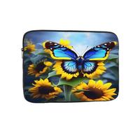 Dlxw Laptop Inner Bag, Fashion Protection, Light and Portable! 15-inch Laptop case, Shock-Proof. Sunflower Blue Butterfly