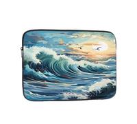Dlxw Laptop Inner Bag, Fashion Protection, Light and Portable! 15-inch Laptop case, Shock-Proof. Wave Sailboat Seagull