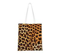 DLXW lightweight and durable recycled polyester canvas cute tote bag, tote bag, kitchen grocery bag, multi-functional portable! stripes on leopards shopping bag