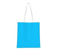 DLXW lightweight and durable recycled polyester canvas cute tote bag, tote bag, kitchen grocery bag, multi-functional portable! solid color light blue shopping bag