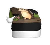 DLXW Little hedgehog under the flower tree Prints Christmas Hat for Adult Festive Celebrations as a Gift for Men and Women