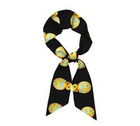 DLXW Little yellow duck on the easter egg Printed Long Silk Scarf for Women, Soft, Silky, Glossy, Skin Friendly, Breathable, Hair Scarf, Headband