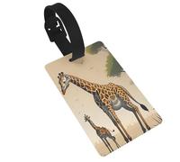 Dlxw Luggage Tags PVC Travel Bags and Luggage id Tags Travel Essentials Stand Out on Your Travels! Mother and Child Giraffe