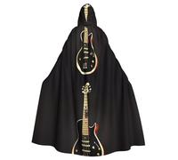 DLXW men's women's cape halloween hooded cape queen's robe costume renaissance medieval costume black guitar