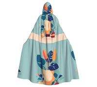 DLXW men's women's cape halloween hooded cape queen's robe costume renaissance medieval costume blue orange turtleback bamboo