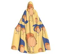 DLXW men's women's cape halloween hooded cape queen's robe costume renaissance medieval costume crooked owl