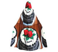 DLXW men's women's cape halloween hooded cape queen's robe costume renaissance medieval costume delicious cakes