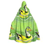 DLXW men's women's cape halloween hooded cape queen's robe costume renaissance medieval costume green duck