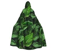 DLXW men's women's cape halloween hooded cape queen's robe costume renaissance medieval costume green leaf nature