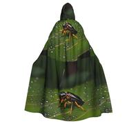 DLXW men's women's cape halloween hooded cape queen's robe costume renaissance medieval costume insects on leaves