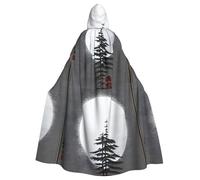 DLXW men's women's cape halloween hooded cape queen's robe costume renaissance medieval costume moon pine tree