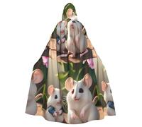 DLXW men's women's cape halloween hooded cape queen's robe costume renaissance medieval costume mother and child rats