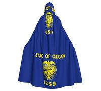 DLXW men's women's cape halloween hooded cape queen's robe costume renaissance medieval costume oregon state flag