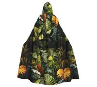 DLXW men's women's cape halloween hooded cape queen's robe costume renaissance medieval costume tropical rainforest palm leaves