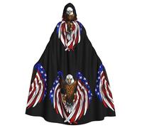 DLXW men's women's cape halloween hooded cape queen's robe costume renaissance medieval costume usa flag patriotic eagle
