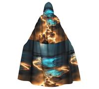 DLXW men's women's cape halloween hooded cape queen's robe costume renaissance medieval costume view under the moon