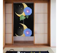 DLXW Morning Glory on The Moon Prints Curtain 2 Pieces Spliced 34x56in for Doors, Windows, Room Separation, Privacy Protection, Sunlight, Wind, Dust Prevention
