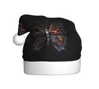 DLXW Mystery Butterfly Prints Christmas Hat for Adult Festive Celebrations as a Gift for Men and Women