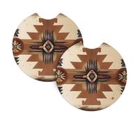 DLXW Native American Patterns Printed Car Coaster Set of 2 Waterproof, Quick Drying, Odorless for Most Cars, Trucks, SUVs