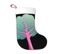 DLXW Pink polka dot tree Prints Christmas Decorative Stocking Socks Soft, lightweight, with a good tactile sensation for Halloween and New Year