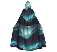 DLXW renaissance adult hooded cape polyester cape victorian capelle medieval hobbit halloween costume science fiction stars