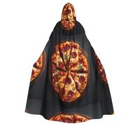 DLXW Shredded pizza. Prints Halloween Adult Hooded Cape Cloak for wear during Halloween, role-playing