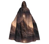DLXW Stars over the mountains Prints Halloween Adult Hooded Cape Cloak for wear during Halloween, role-playing