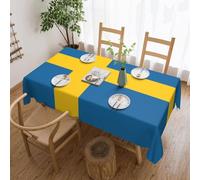 DLXW Swedish Flag Rectangular Waterproof Polyester Tablecloth 54x72in