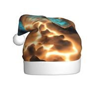 DLXW View under the moon Prints Christmas Hat for Adult Festive Celebrations as a Gift for Men and Women