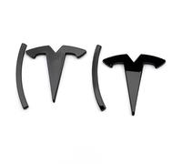 DLXYZML Black Emblem Cover for Tesla Model 3 2020 2021 2022 2023,Front Hood Rear Trunk Emblem Logo Badge Sticker Decal Bonnet Tailgate ABS 3M Adhesive Tuning Decor Car Exterior Accessories