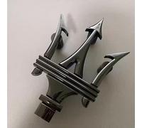 DLXYZML Black Emblem Front Rear Set for Maserati Quattroporte 2020 2021 2022 2023 2024 2025,Logo Letter Replacement Grille Trunk Badge Sticker ABS Electroplating Tuning Decor Car Exterior Accessories