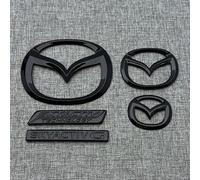 DLXYZML Black Emblem Front Rear Set for Mazda MX-5 ND 2023 2024 2025,Logo Letter Replacement Grille Trunk Badge Sticker ABS Electroplating Tuning Decor Car Exterior Accessories,All