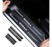 DLXYZML Car Sill Protectors Strips for Opel Mokka B 2020-2024,Carbon Fiber with Emblem Door Entry Guards Door Sill Plate Protectors Welcome Pedal Decor Anti Scratch Automobile Accessories