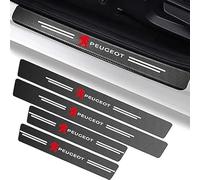 DLXYZML Car Sill Protectors Strips for Peugeot Partner Van 2019-2024,Carbon Fiber with Emblem Door Entry Guards Door Sill Plate Protectors Welcome Pedal Decor Anti Scratch Automobile Accessories