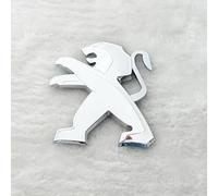 DLXYZML Front Rear Emblem Badge Replacement for Peugeot 2008 2013 2014 2015,Front Hood Rear Trunk Emblem Sticker Logo Decal ABS Bonnet Tailgate Adhesive Car Tuning Decor Exterior Accessories,Silver