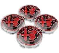 DLXYZML Set of 4 Car Hub Centre Caps for Alfa Romeo 156,ABS Wheel Hub Caps Wheel Center Cover Waterproof DustProof Wear Resistant Sunscreen AutoDecor Accessories,Red
